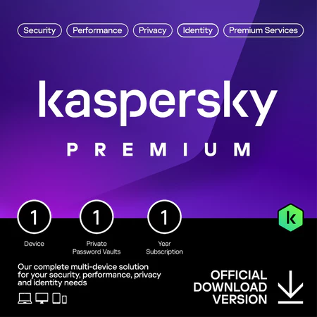 Kaspersky Premium | 1 Device | 1 Year | Anti-Phishing & Firewall